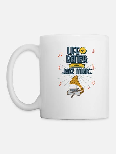 Life is better with jazz music - Tasse - Weiß