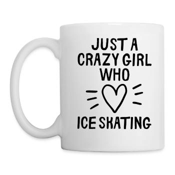 Juste une fille folle qui aime le patinage sur glace - Mug blanc - blanc - Gauche