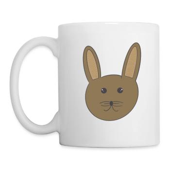 Brauner Hase - Tasse - Weiß - Links