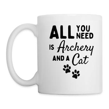 Alles, was Sie brauchen, ist Bogenschießen und eine Katze - Tasse - Weiß - Links