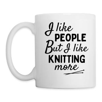 I like people BUT I like knitting more - Mug - white - Left
