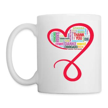 MERCI, MERCI, GRAZIE, personnalisable - Mug blanc - blanc - Gauche