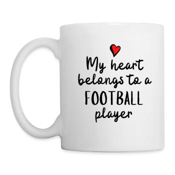 Mon cœur appartient à un joueur de football. - Mug blanc - blanc - Gauche