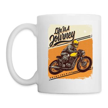 Das Leben ist eine Reise / La vie est un voyage Vélo - Mug blanc - blanc - Gauche