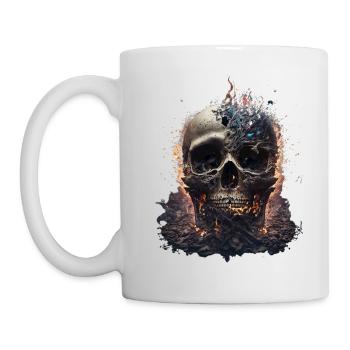 Skull And Bones Baptised In Flames III - Mug - white - Left