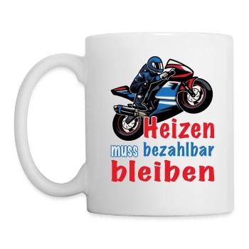 Motorrad Biker lustiger Spruch Motorsport Race - Tasse - Weiß - Links