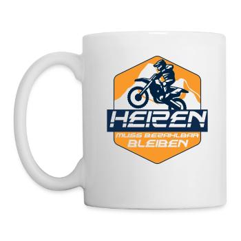 Motorrad Biker lustiger Spruch Motorcross - Tasse - Weiß - Links