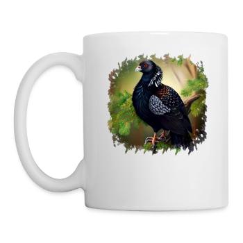 The capercaillie lives in European forests - Mug - white - Left