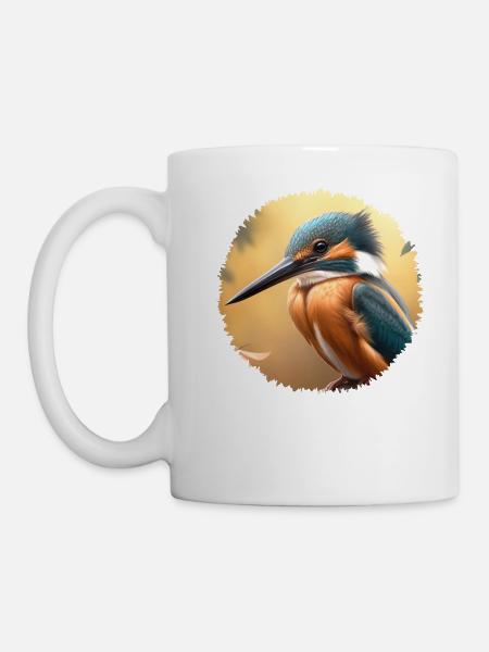 Die farbenfrohen Eisvögel leben an klaren Flüssen - Tasse - Weiß