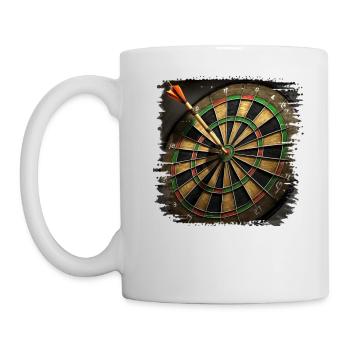 Dart ist ein Sport für alle Altersgruppen - Tasse - Weiß - Links