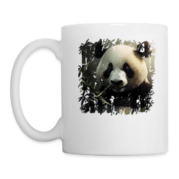 Schöner schwarz weißer Panda beim naschen - Tasse - Weiß - Links