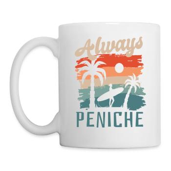 Peniche Portugal Surfen Surfing Supertubos - Tasse - Weiß - Links