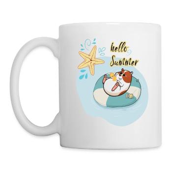 Nager Meerschwein Relaxing Hello Summer - Tasse - Weiß - Links