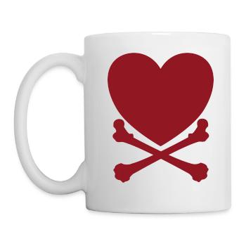 Cœur avec cadeau en os pour Heartbreaker - Mug blanc - blanc - Gauche