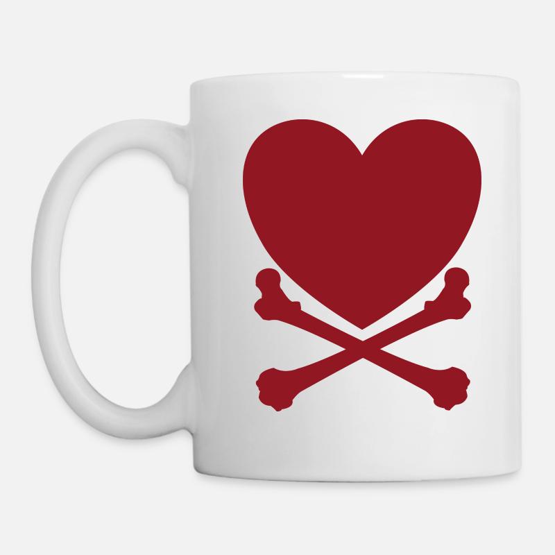 Herz mit Knochen Geschenk für Herzensbrecher - Tasse - Weiß