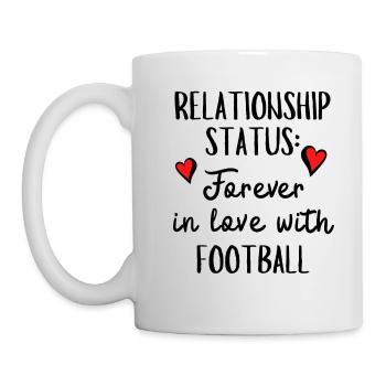 Relationship status: Forever in love with football - Mug - white - Left