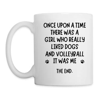 Une fille qui aimait vraiment le volleyball et les chiens - Mug blanc - blanc - Gauche