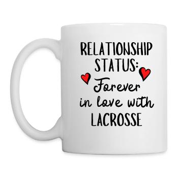 Beziehungsstatus: Für immer verliebt in Lacrosse - Tasse - Weiß - Links