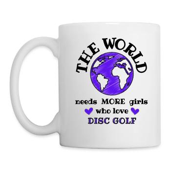 Für das Mädchen oder die Dame, die gerne Discgolf spielt - Tasse - Weiß - Links