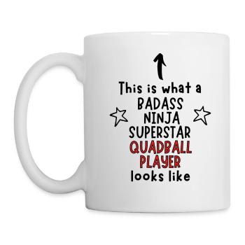 Badass, Ninja, Superstar, joueur de quadball - Mug blanc - blanc - Gauche