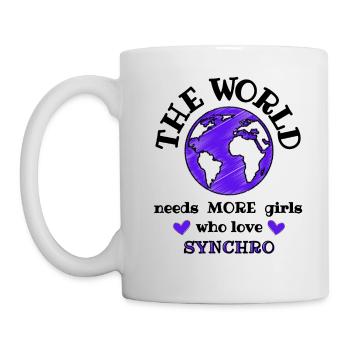 Le monde a besoin de plus de filles qui aiment la synchro - Mug blanc - blanc - Gauche