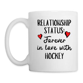 Beziehungsstatus: Für immer verliebt in Eishockey - Tasse - Weiß - Links