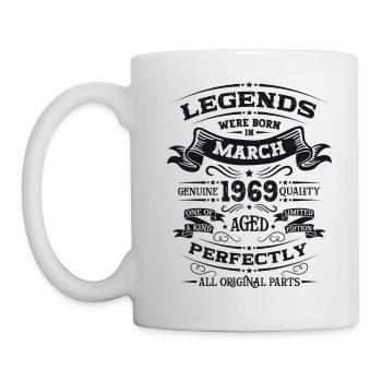 55e anniversaire Homme Legend March Né en 1969 - Mug blanc - blanc - Gauche