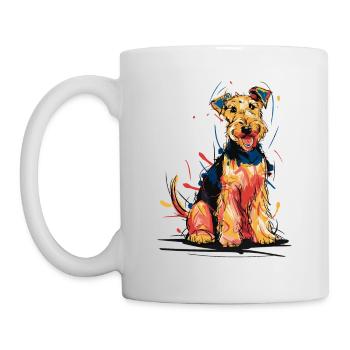 Airedale Terrier - Mug blanc - blanc - Gauche