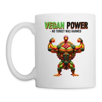 Vegan Power Turkey - Mug - white - Left