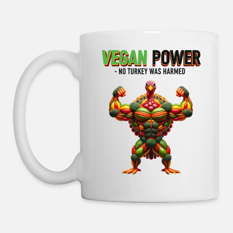 Vegan Power Turkey - Tasse - Weiß