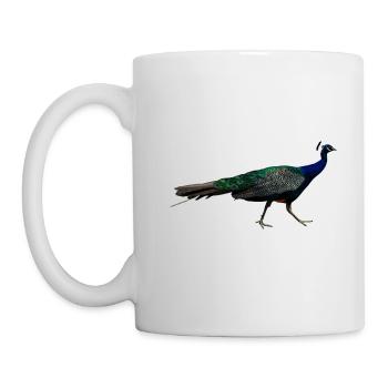 Peacocks are wonderful birds - Mug - white - Left