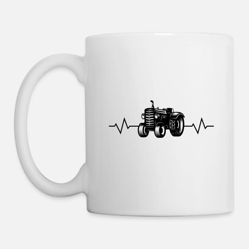 Herzschlag Traktor Farmer Farmer - Tasse - Weiß