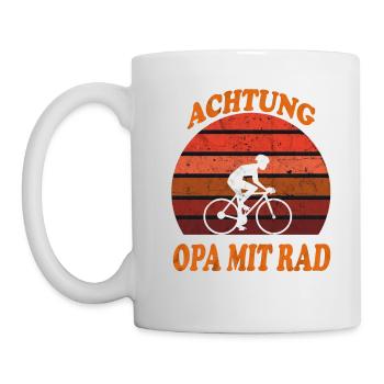 Opa,Rad fahren,Fahrrad,Hobby,Geschenk,Sport - Tasse - Weiß - Links