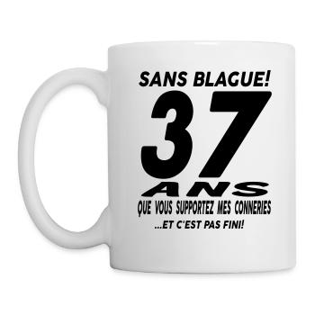 37 ans que vous supportez mes conneries - Mug blanc - blanc - Gauche
