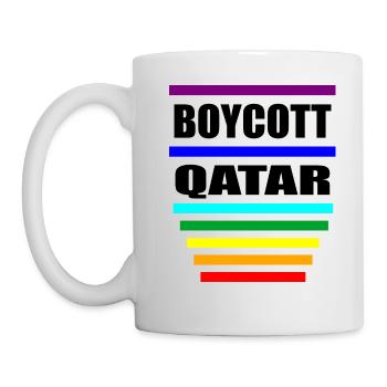 Boycott Qatar Sayings Rainbow - Mug - white - Left
