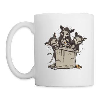 Possums Eating Trash - Mug - white - Left