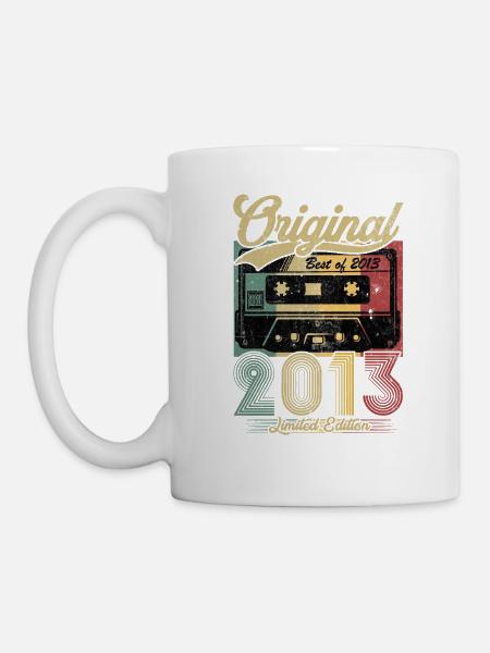 Vintage Anniversaire 2013 Cassette Rétro - Mug blanc - blanc