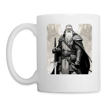 Stolzer Wikinger mit Hörner Helm nordisch - Tasse - Weiß - Links
