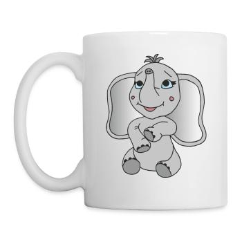 Kleiner süßer Elefant - Tasse - Weiß - Links