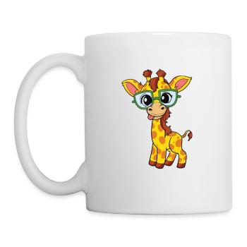 Girafe mignonne avec des lunettes - nerd - girafes gibber - Mug blanc - blanc - Gauche