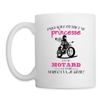 C'est compliqué d'être une Princesse et une motard - Mug blanc - blanc - Gauche