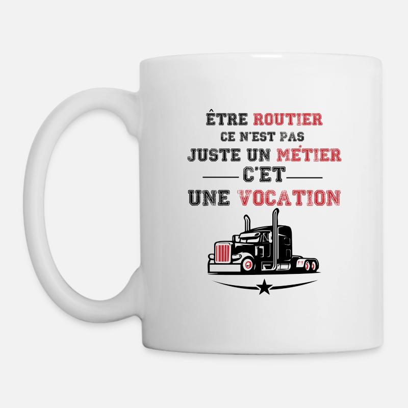 Routier vocation, cadeau chauffeur routier - Mug blanc - blanc