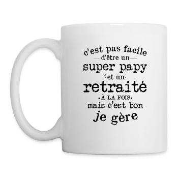 Cadeau De Retraite Pour Un Super Papy Retraité - Mug blanc - blanc - Gauche