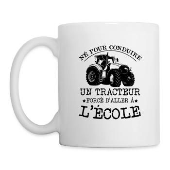 Né Pour Conduire Un Tracteur Cadeau Agriculteur - Mug blanc - blanc - Gauche