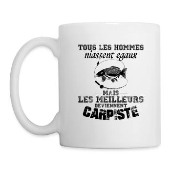 Carpiste homme.Pêcheur. pêche. Poisson cadeau - Mug blanc - blanc - Gauche