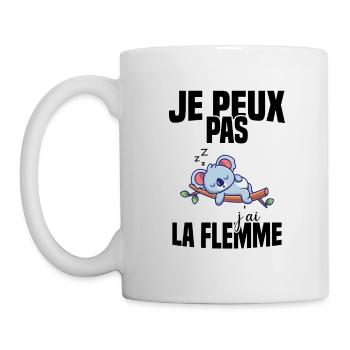 Je Peux Pas J'ai La Flemme - Mug blanc - blanc - Gauche