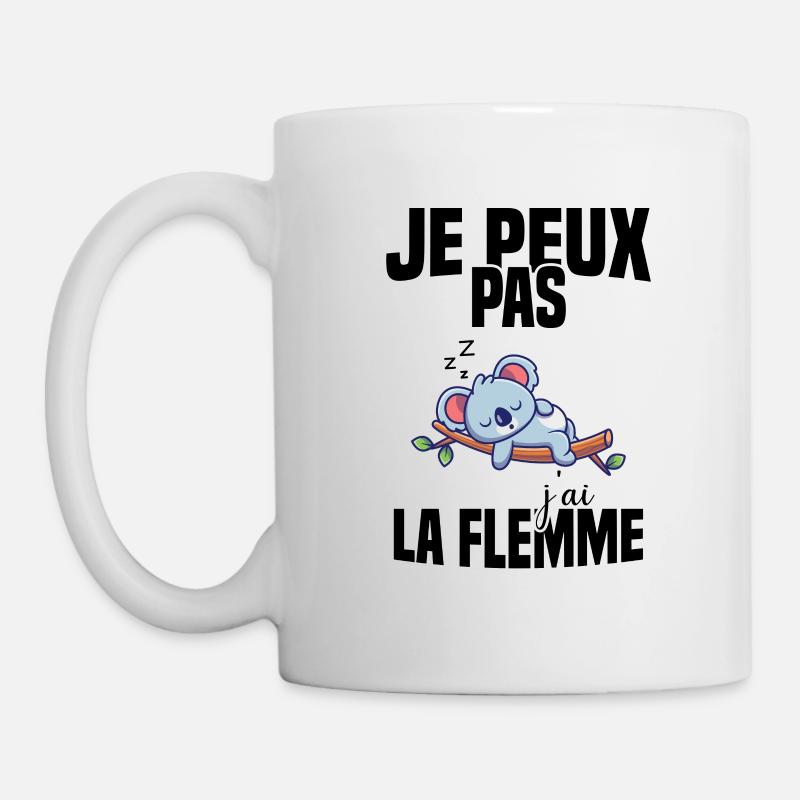 Je Peux Pas J'ai La Flemme - Mug blanc - blanc