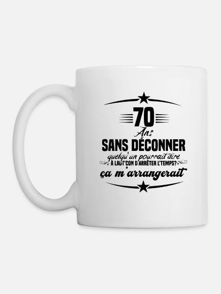 70 ans anniversaire 70 anniversaire cadeau 70 ans - Mug blanc - blanc