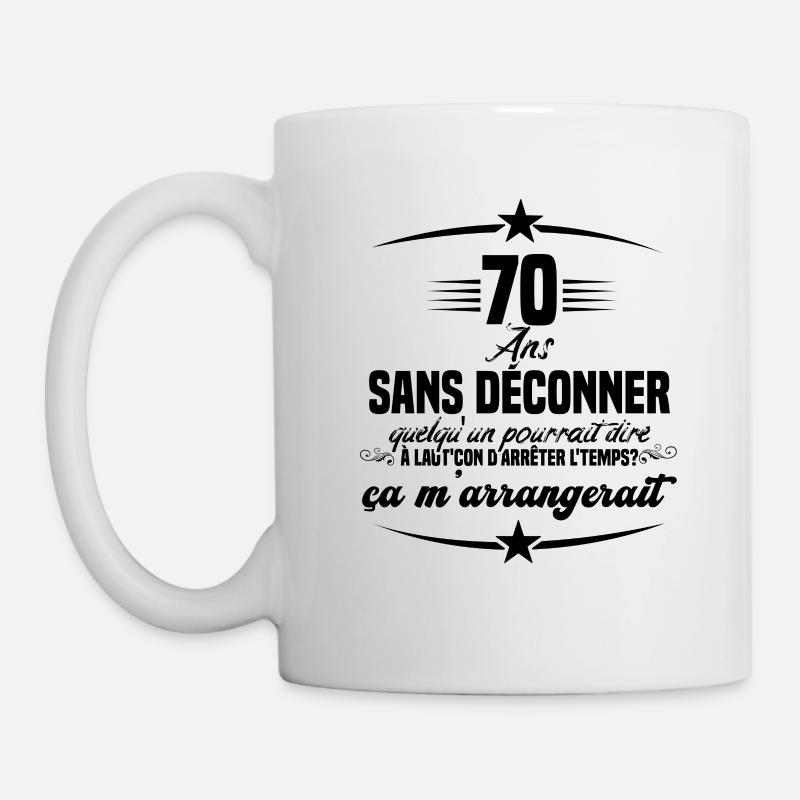70 ans anniversaire 70 anniversaire cadeau 70 ans - Mug blanc - blanc