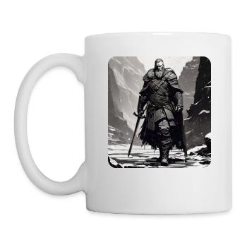 Stolzer Wikinger Krieger Germane mit Schwert - Tasse - Weiß - Links
